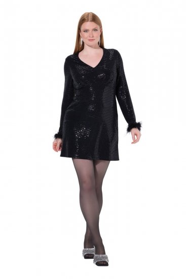Ulla Popken 845145 Abito di paillettes Nero - Abiti da sera - Abiti da sera taglie forti