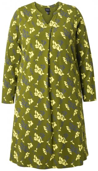 Ulla Popken 845190 Abito in jersey a fiori Turchese - Abiti in jersey - 
