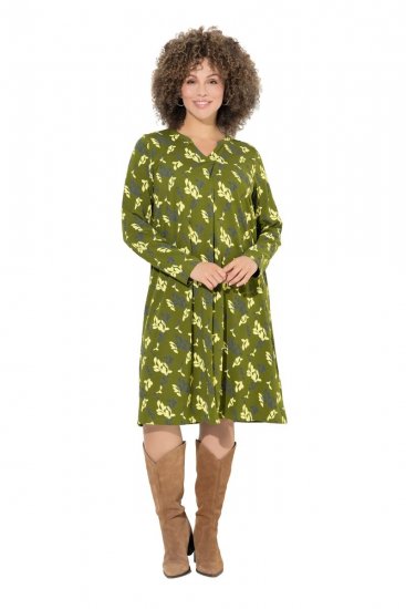Ulla Popken 845190 Abito in jersey a fiori Turchese - Abiti in jersey - 
