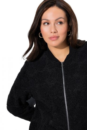 Ulla Popken 845262 Giacca teddy Nero - Giacche - Giacche taglie forti da donna