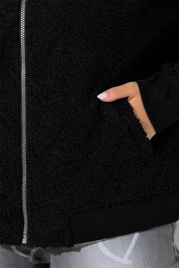 Ulla Popken 845262 Giacca teddy Nero - Giacche - Giacche taglie forti da donna