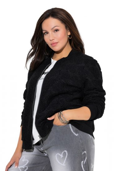Ulla Popken 845262 Giacca teddy Nero - Giacche - Giacche taglie forti da donna