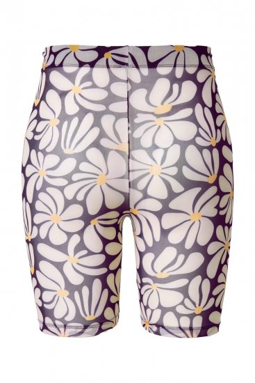 Ulla Popken 845285 Pantaloncini anti-sfregamento a fiori Nero - Pantaloncini anti-sfregamento - 