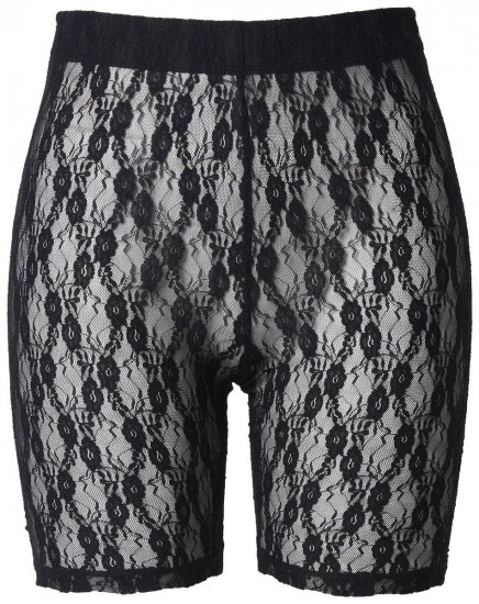 Ulla Popken 845290 Pantaloncini anti-sfregamento a fiori con pizzo Nero - Pantaloncini anti-sfregamento - 