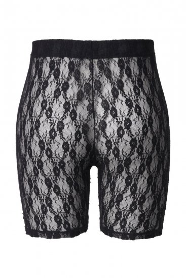 Ulla Popken 845290 Pantaloncini anti-sfregamento a fiori con pizzo Nero - Pantaloncini anti-sfregamento - 