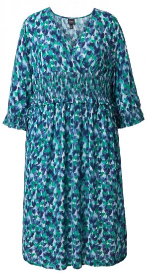 Ulla Popken 845360 Abito midi fantasia Azzurro - Vestiti midi - Abiti midi taglie comode