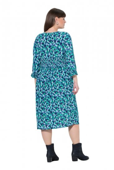Ulla Popken 845360 Abito midi fantasia Azzurro - Vestiti midi - Abiti midi taglie comode