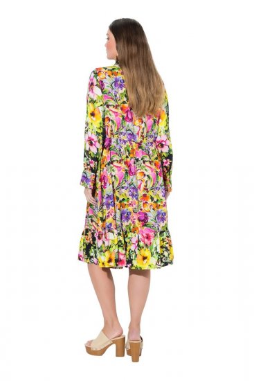 Ulla Popken 845512 Abito chemisier a fiori Rosso bacca - Vestiti midi - Abiti midi taglie comode