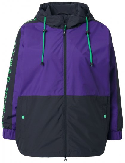 Ulla Popken 845648 Giacca a vento con maniche a pipistrello Lilla - Giacche - Giacche taglie forti da donna