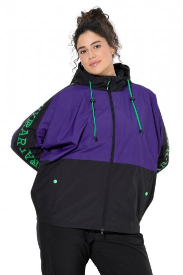 Ulla Popken 845648 Giacca a vento con maniche a pipistrello Lilla - Giacche - Giacche taglie forti da donna