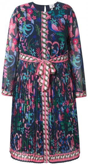 Ulla Popken 845649 Abito in chiffon a fiori Blu scuro - Vestiti midi - Abiti midi taglie comode