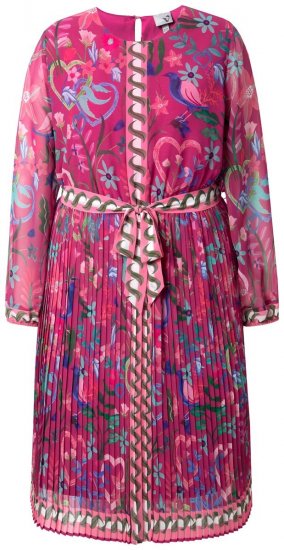 Ulla Popken 845649 Abito midi a maniche lunghe Rosso bacca - Vestiti midi - Abiti midi taglie comode