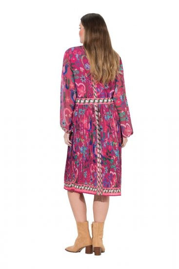 Ulla Popken 845649 Abito midi a maniche lunghe Rosso bacca - Vestiti midi - Abiti midi taglie comode