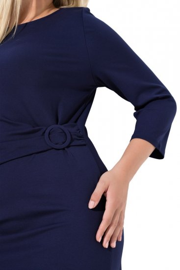 Ulla Popken 845705 Abito in jersey Blu scuro - Vestiti midi - Abiti midi taglie comode