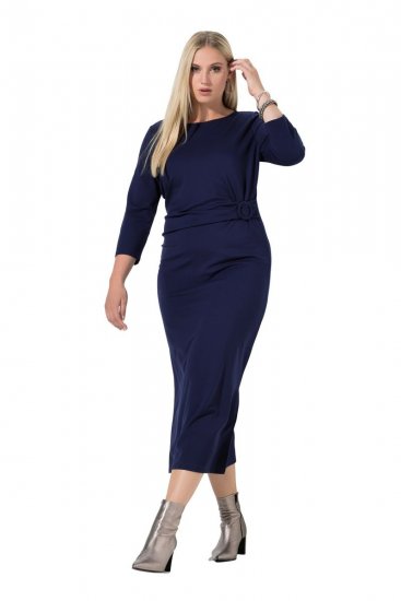 Ulla Popken 845705 Abito in jersey Blu scuro - Vestiti midi - Abiti midi taglie comode