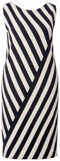 Ulla Popken 845784 Abito in maglia a righe Nero - Abiti estivi - Abiti estivi taglie forti