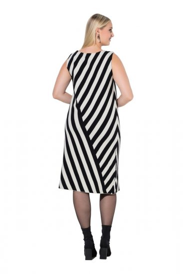 Ulla Popken 845784 Abito in maglia a righe Nero - Abiti estivi - Abiti estivi taglie forti