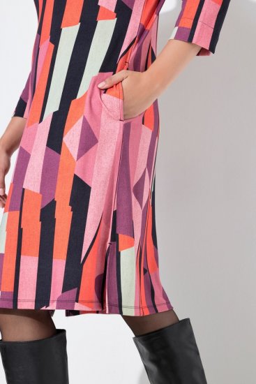 Ulla Popken 845794 Abito in jersey fantasia Rosa - Abiti - Vestiti per tutte le taglie