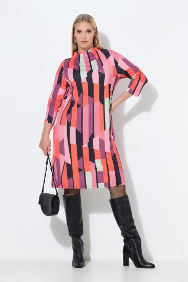 Ulla Popken 845794 Abito in jersey fantasia Rosa - Abiti - Vestiti per tutte le taglie