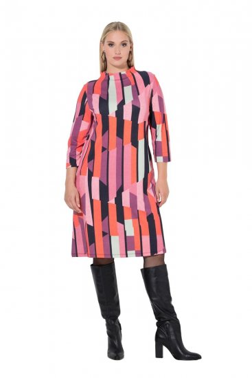 Ulla Popken 845794 Abito in jersey fantasia Rosa - Abiti - Vestiti per tutte le taglie