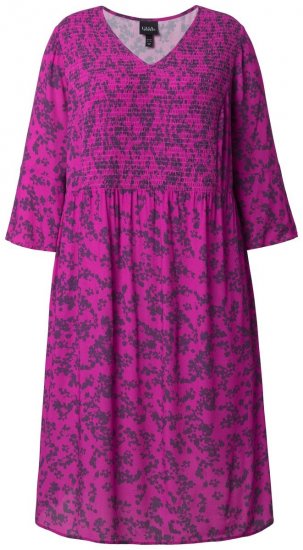 Ulla Popken 845825 Abito midi a fiori con scollo a V Lilla - Vestiti midi - Abiti midi taglie comode