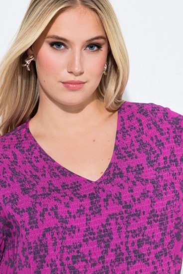 Ulla Popken 845825 Abito midi a fiori con scollo a V Lilla - Vestiti midi - Abiti midi taglie comode