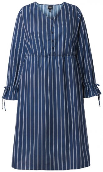 Ulla Popken 845863 Abito a righe con scollo a V Blu scuro - Abiti - Vestiti per tutte le taglie