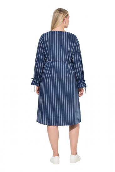 Ulla Popken 845863 Abito a righe con scollo a V Blu scuro - Abiti - Vestiti per tutte le taglie