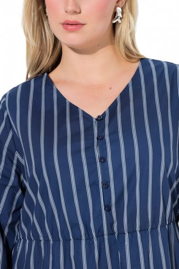 Ulla Popken 845863 Abito a righe con scollo a V Blu scuro - Abiti - Vestiti per tutte le taglie
