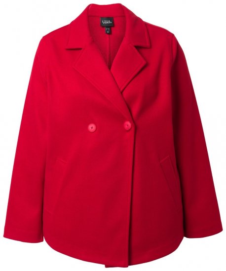 Ulla Popken 846021 Cappotto in pile Rosso - Cappotti - Cappotti taglie forti da donna