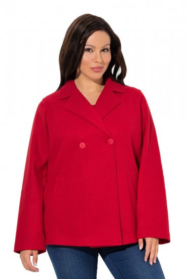 Ulla Popken 846021 Cappotto in pile Rosso - Cappotti - Cappotti taglie forti da donna