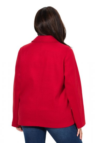 Ulla Popken 846021 Cappotto in pile Rosso - Cappotti - Cappotti taglie forti da donna