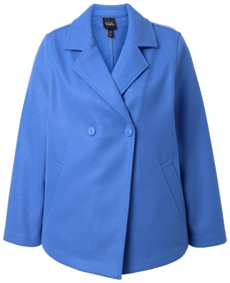 Ulla Popken 846021 Cappotto in pile Blu - Cappotti - Cappotti taglie forti da donna