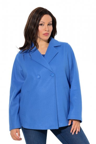 Ulla Popken 846021 Cappotto in pile Blu - Cappotti - Cappotti taglie forti da donna