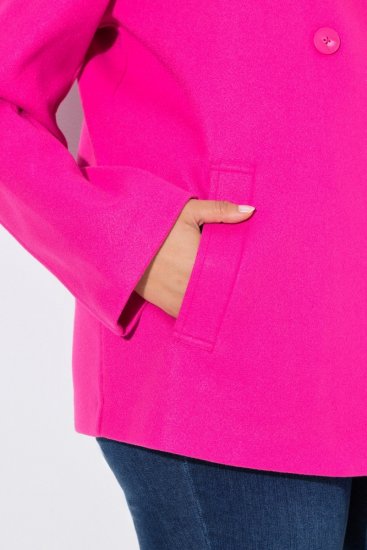 Ulla Popken 846021 Cappotto in pile Rosa - Cappotti - Cappotti taglie forti da donna