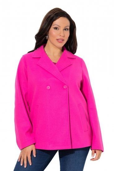 Ulla Popken 846021 Cappotto in pile Rosa - Cappotti - Cappotti taglie forti da donna
