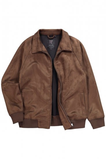 JP1880 846200 Giacca bomber effetto camoscio Marrone scuro - Giubbotti - Giubbotti Uomo Taglie Forti
