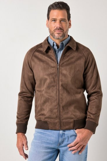 JP1880 846200 Giacca bomber effetto camoscio Marrone scuro - Giubbotti - Giubbotti Uomo Taglie Forti