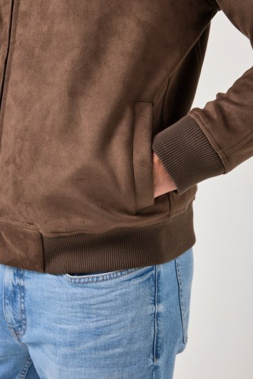 JP1880 846200 Giacca bomber effetto camoscio Marrone scuro - Giubbotti - Giubbotti Uomo Taglie Forti