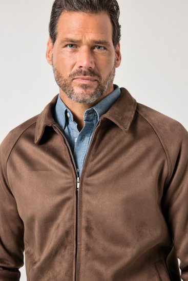 JP1880 846200 Giacca bomber effetto camoscio Marrone scuro - Giubbotti - Giubbotti Uomo Taglie Forti