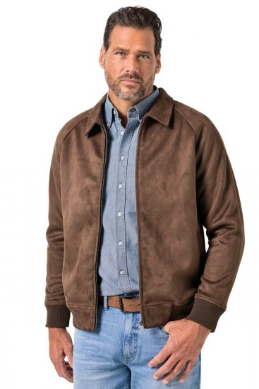 JP1880 846200 Giacca bomber effetto camoscio Marrone scuro - Giubbotti - Giubbotti Uomo Taglie Forti