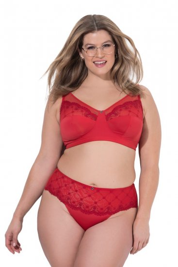 Ulla Popken 846235 Slip hipster con pizzo Rosso - Slip - 