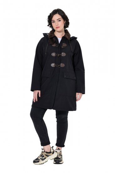 Ulla Popken 846278 Cappotto softshell Nero - Cappotti - Cappotti taglie forti da donna