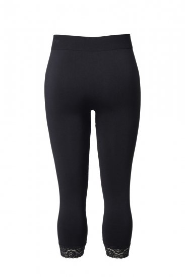 Ulla Popken 846491 Collant senza piede 3/4 con pizzo Nero - Collant & calzini - 