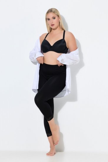 Ulla Popken 846491 Collant senza piede 3/4 con pizzo Nero - Collant & calzini - 