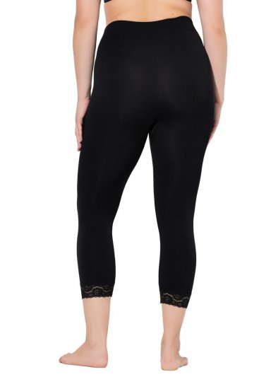 Ulla Popken 846491 Collant senza piede 3/4 con pizzo Nero - Collant & calzini - 