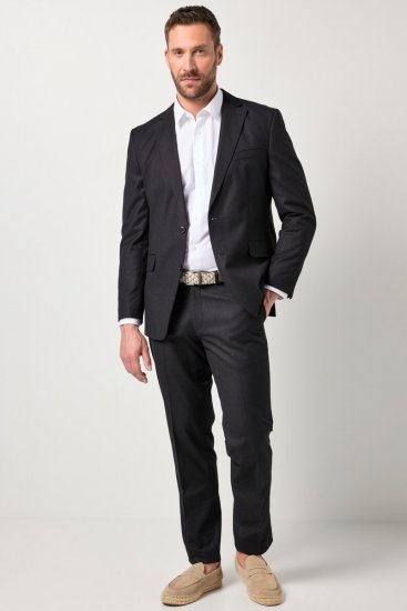 JP1880 Korsika Blazer effetto lino Nero - Abiti - Abiti da Uomo Taglie Forti