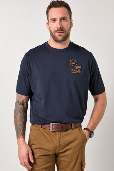 JP1880 846657 T-shirt bellyfit con badge Blu scuro TALL - TALL T-shirts - T-Shirt per Uomini Alti