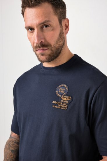 JP1880 846657 T-shirt bellyfit con badge Blu scuro TALL - TALL T-shirts - T-Shirt per Uomini Alti