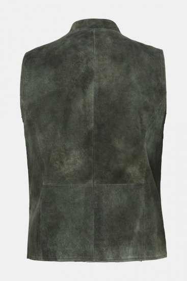 JP1880 846808 Gilet in pelle scamosciata di capra Oliva scuro - Trachten & Oktoberfest - Costumi Oktoberfest taglie forti (Trachten)
